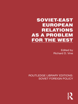 cover image of Soviet-East European Relations as a Problem for the West
